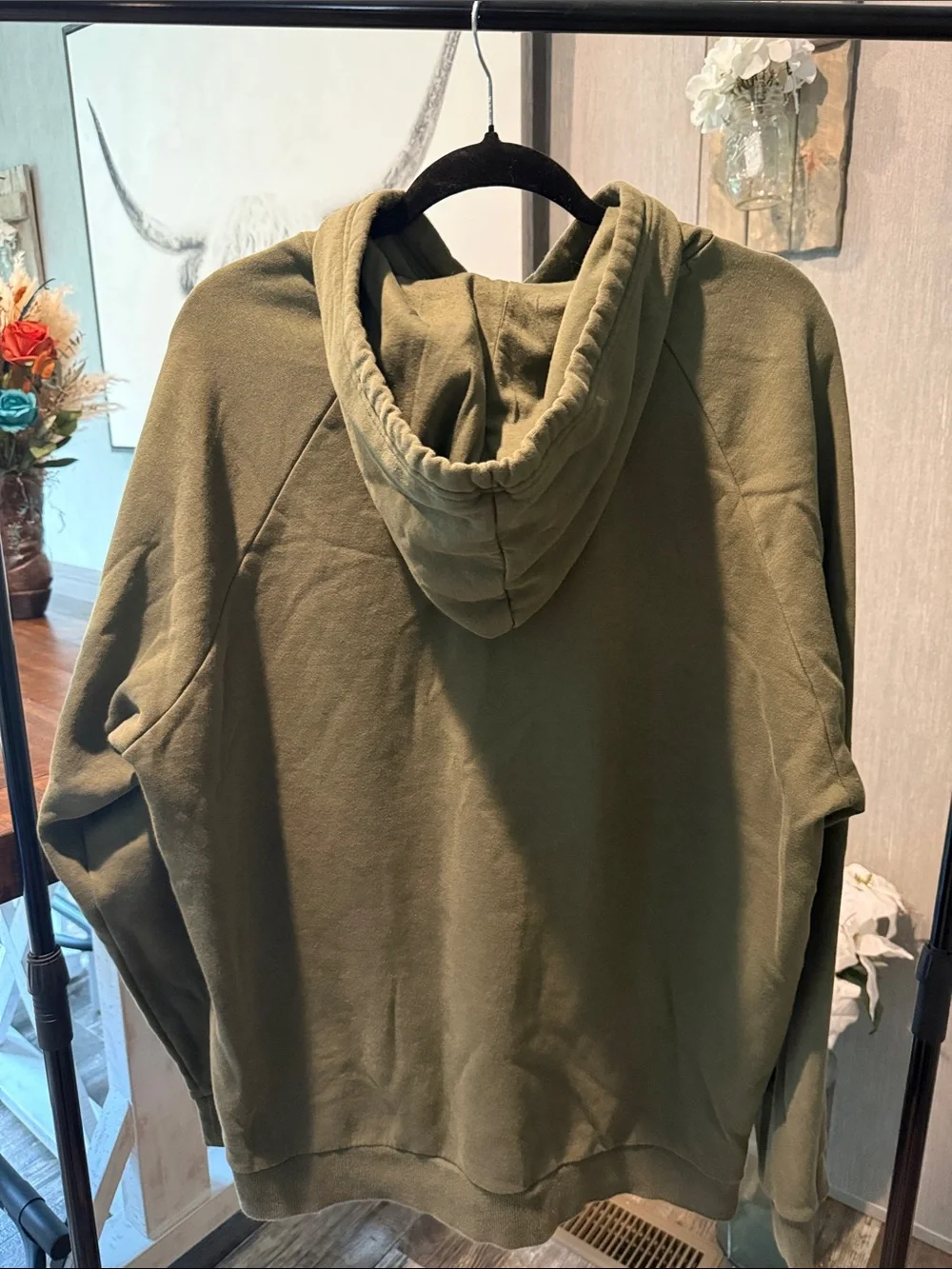 Under Armour Men's Olive Green Crewneck Hoodie with Logo Panel